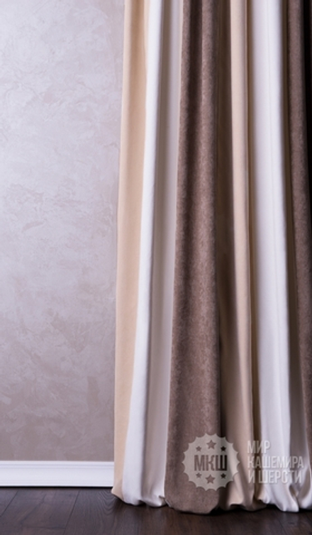 Комплект ярких штор: ВЕСНА (арт. BL01-236-02)  - (170х270)х2 см.  - (Возможна высота 250 см.) - бежевые