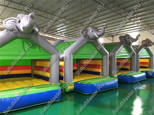 Коммерческий наддувной батут "Слоник - мой друг", 4,5*4,5*3,5 м