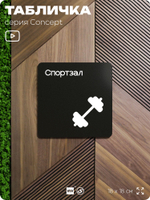 Табличка Спортзал, на дверь и стену, навигационная и информационная, серия CONCEPT, 18х18 см, Айдентика Технолоджи