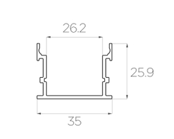Профиль накладной алюминиевый LC-LP-2635-2 Anod