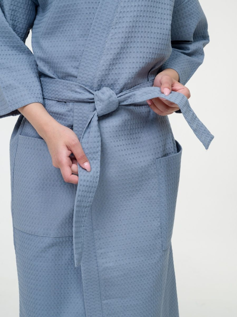 Халат вафельный 52-54 серый