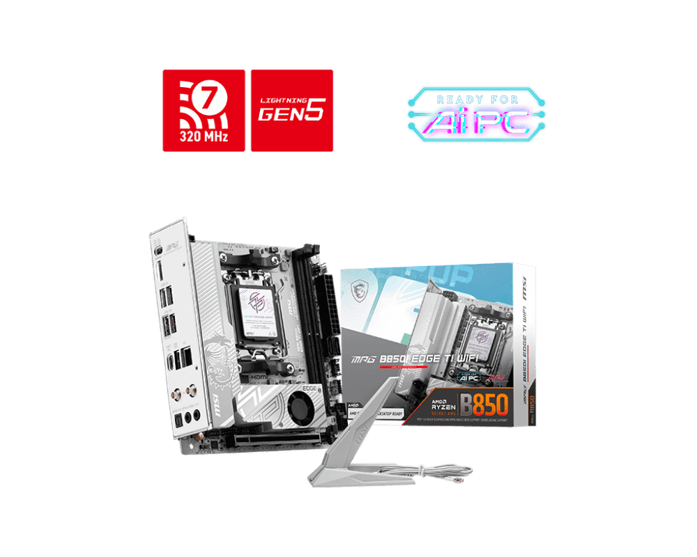 Материнская плата MSI MPG B850I EDGE TI WIFI AM5 B850 2xDDR5 2xSATA RAID 2xM.2 HDMI Type-C mTX