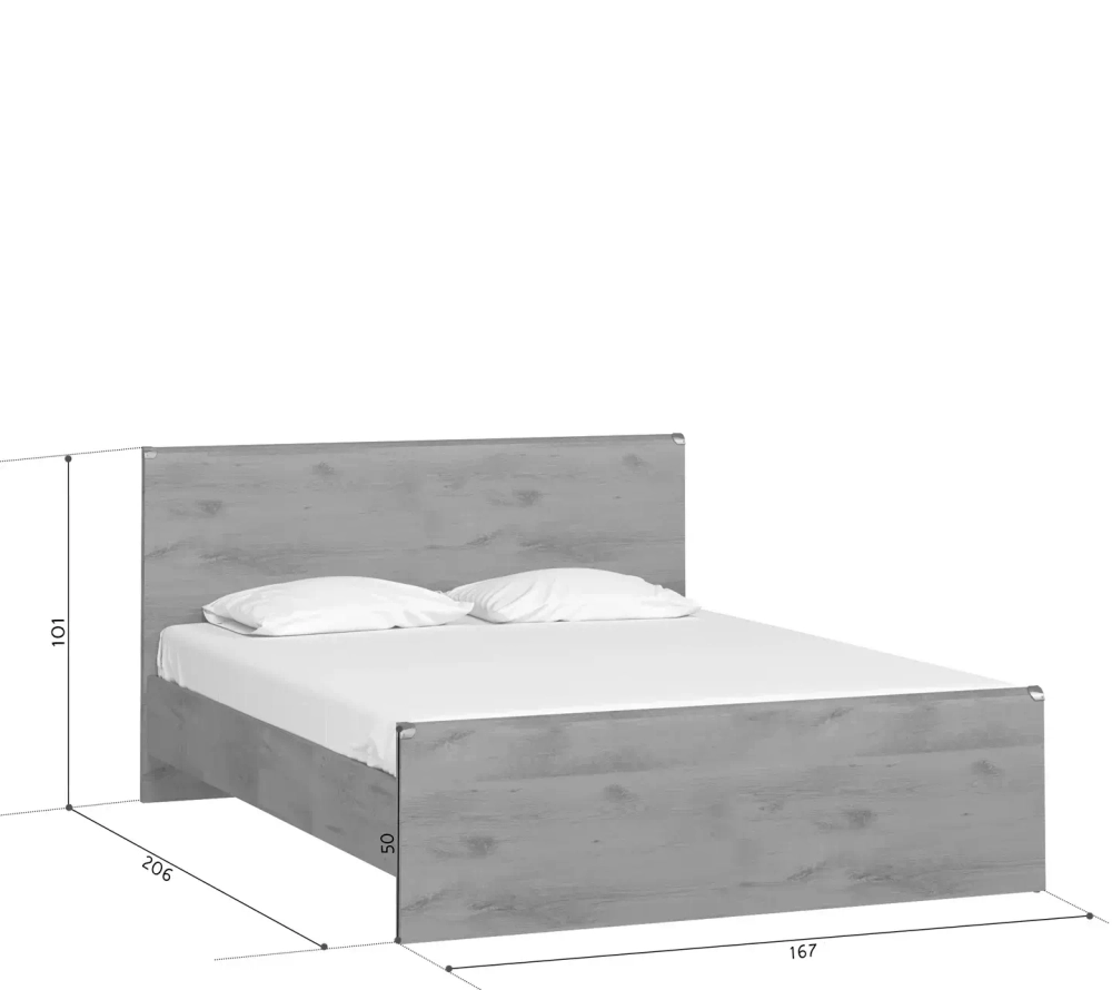 Двуспальная кровать коллекции Индиана дуб саттер