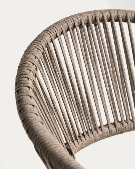 Уличный стул Alimia из бежевого алюминия с бежевой веревкой