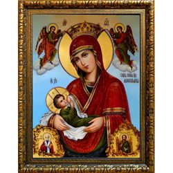 Млекопитательница. Икона Божией Матери на холсте.