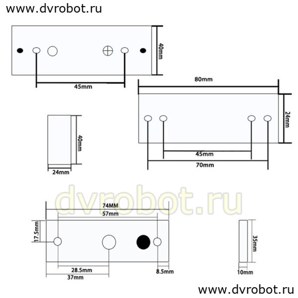 Магнитный замок поверхностный 12V-60Кг