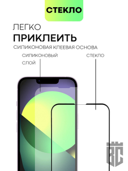 Защитное стекло BROSCORP для Apple iPhone 14 оптом (арт. IP14-FSP-GLASS-BLACK)
