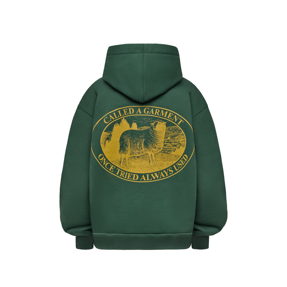 Худи Called a Garment Stamp Heavy Cotton Zip Hoodie "Dark Green"