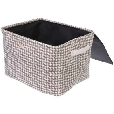 Короб для хранения с крышкой «ЭЛИНТ», цвет пастельно серый, 30*25*21см (лейбл Селфи)