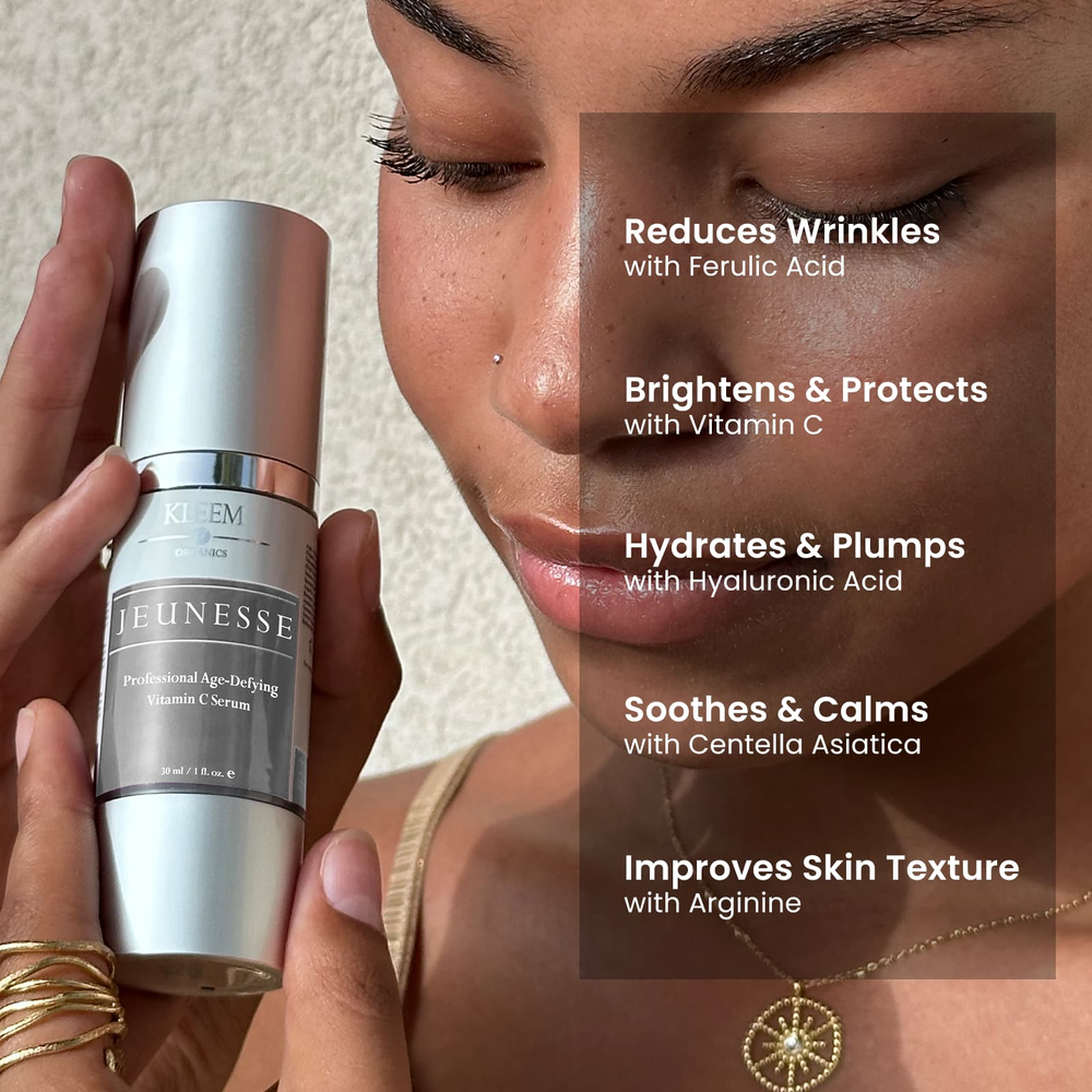 Kleem Organics, Jeunesse, профессиональная антивозрастная сыворотка с витамином C, 50 мл (1,7 жидк. унции)