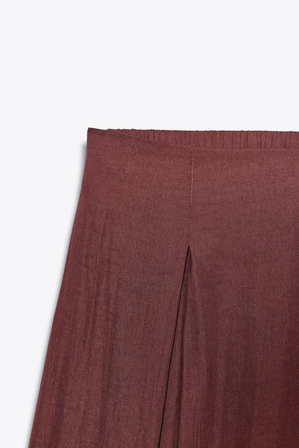 ZARA ШИРОКИЕ БРЮКИ С ЗАЩИПАМИ, БУРГУНДИ