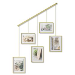Панно для фотографий Exhibit, матовая латунь, 5 эл.