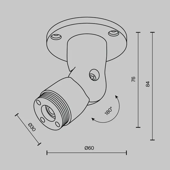 Шарнирное основание для накладного монтажа системы Shelf без ввода питания Technical c027cs-b