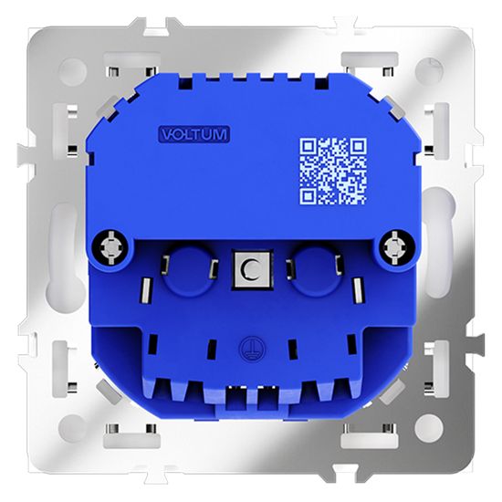 Розетка встраиваемая VOLTUM S70 с заземлением и защитными шторками, 16А, с USB, A+A, (белый матовый)