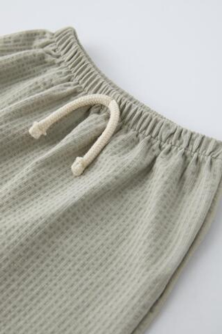 ZARA ШАРОВАРЫ ИЗ РЕЛЬЕФНОЙ ТКАНИ, СЕРОВАТЫЙ