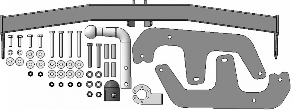 Фаркоп АвтоСтандарт для Renault Sandero Stepway 2011-2014 (оцинк. Шар)(паспорт и сертификат в комплекте)(без электрики) R104A
