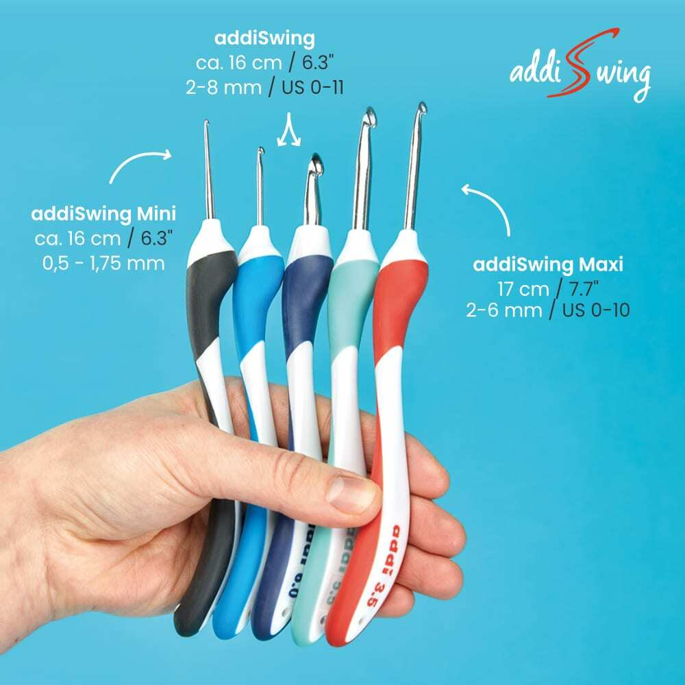 Набор крючков для вязания с эргономичной пластиковой ручкой addiSwing