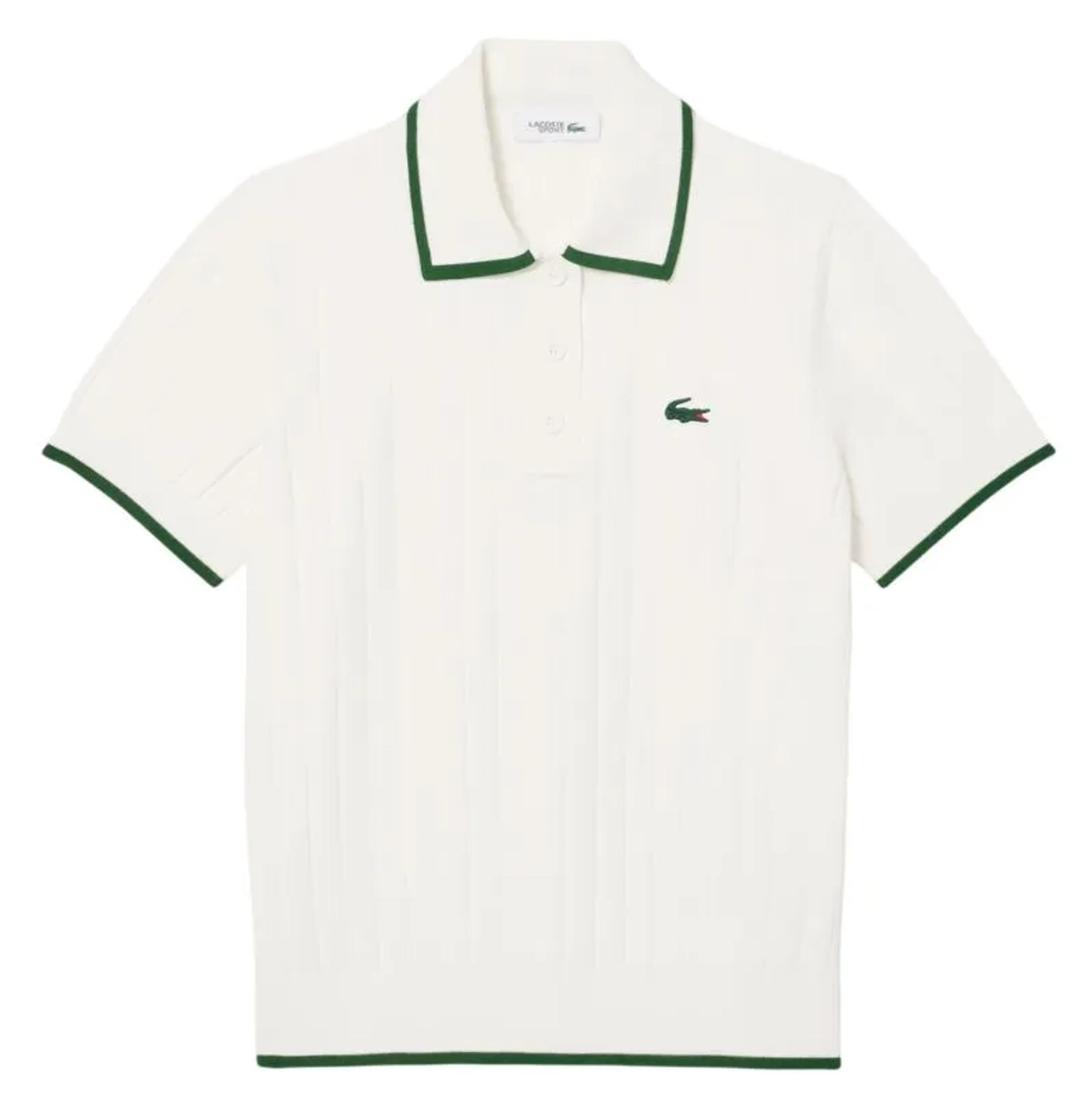 Женское теннисное поло Lacoste Short Sleeved Collar Golf Sweater - flour/green
