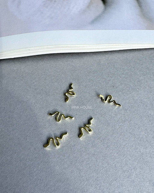 Змейка металлическая золото Pink House 1шт