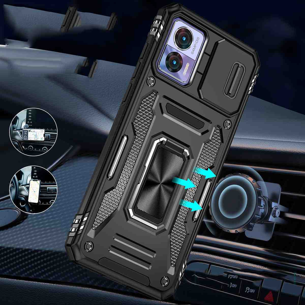 Чехол Safe Case с кольцом и защитой камеры для Moto Edge 30 Neo