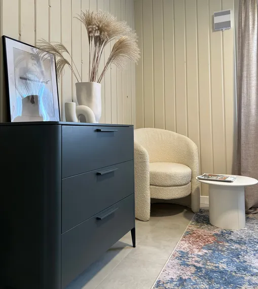 Комод Type 3 ящика ширина 90 см (темно-серый)