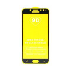 Защитное стекло 9H полный клей Full Glue для Samsung Galaxy J7 2017 (Черная рамка)
