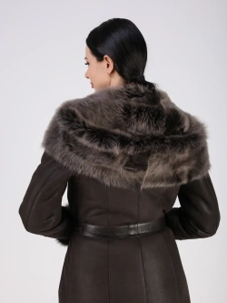 Дубленка зимняя натуральная с капюшоном