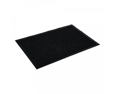 Коврик придверный влаговпитывающий ребристый 40х60см высота ворса 0,5см черный полиэстер подложка ПВХ 24190 TRIP VORTEX