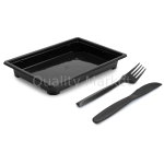 Одноразовый контейнер для суши 188*134*30 мм черный Дно Сп-19Д ПЭТ