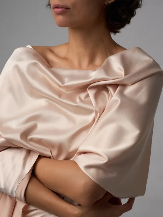 Атлас-стрейч бельевой арт. 1007, Китай, светло-бежевый