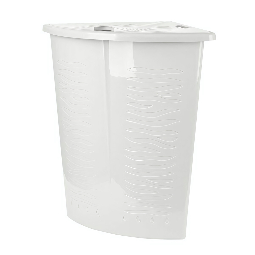 Корзина для белья Keeplex Regular с откидной крышкой 40л угловая 50х37х54см белое облако