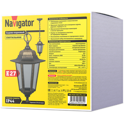 Светильник Navigator 80 484 NOF-PG35-002-IP44-E27 (6 граней черный под бронзу)