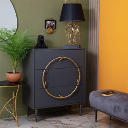 Комод Арт Классик с 3 ящиками Серый Амбер