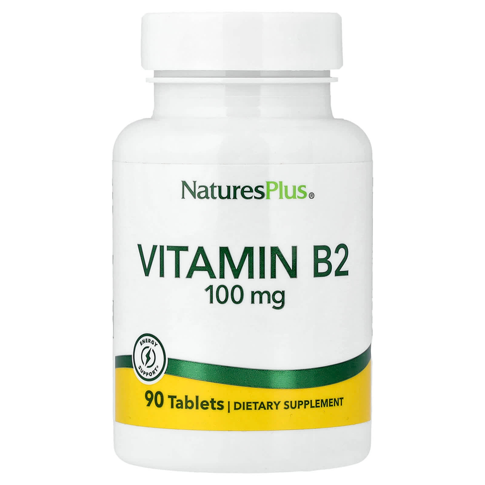 NaturesPlus, витамин B2, 100 мг, 90 таблеток