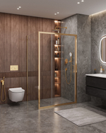 Душевой уголок Cezares MOLVENO-AHF-31-120/90-C-BORO-IV, 120х90х195, профиль брашированное золото, прозрачное стекло