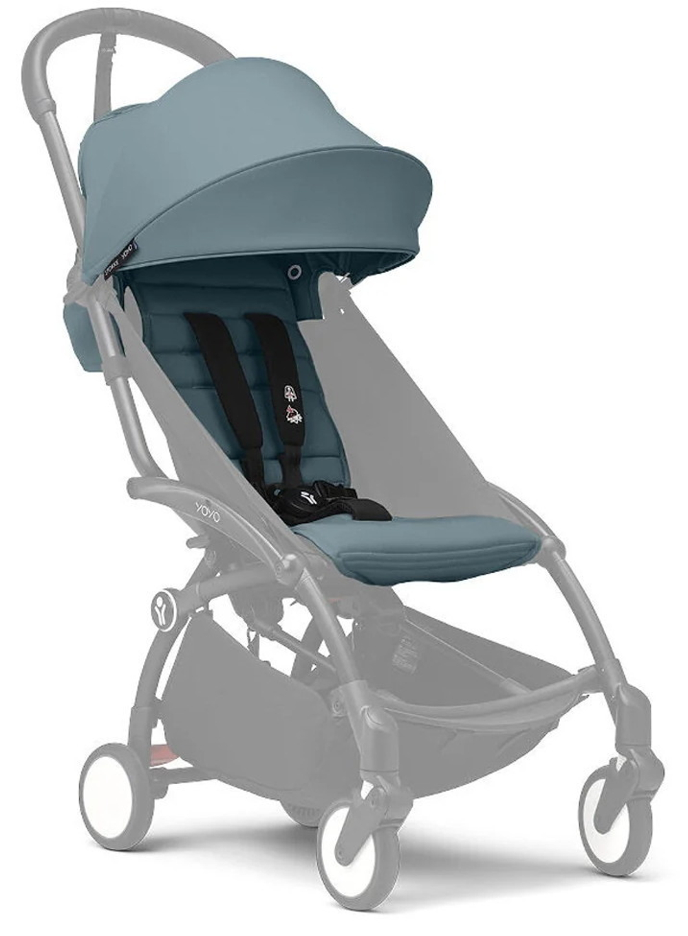 Коляска Stokke YOYO3 Newborn Pack рама чёрная Black 2 в 1 Aqua