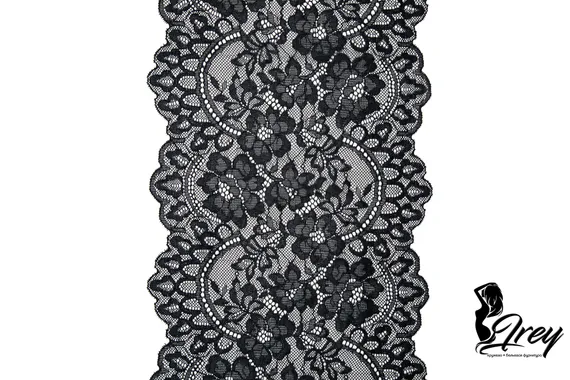03-275 ОПТ Кружево эластичное 22,5 см, черный