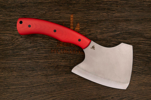 Топорик кухонный Мастерской Тать 120мм, сталь 50Х14МФ, G-10 красный