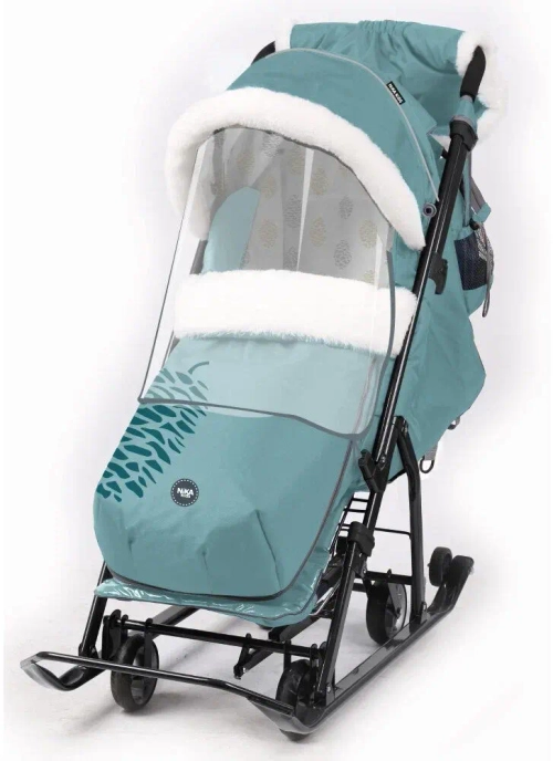 Санки-коляска "Ника детям 7-5K" НД7-5K (мятный с шишкой)