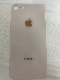 Задняя крышка для iPhone 8 Золото (стекло, широкий вырез под камеру, логотип)