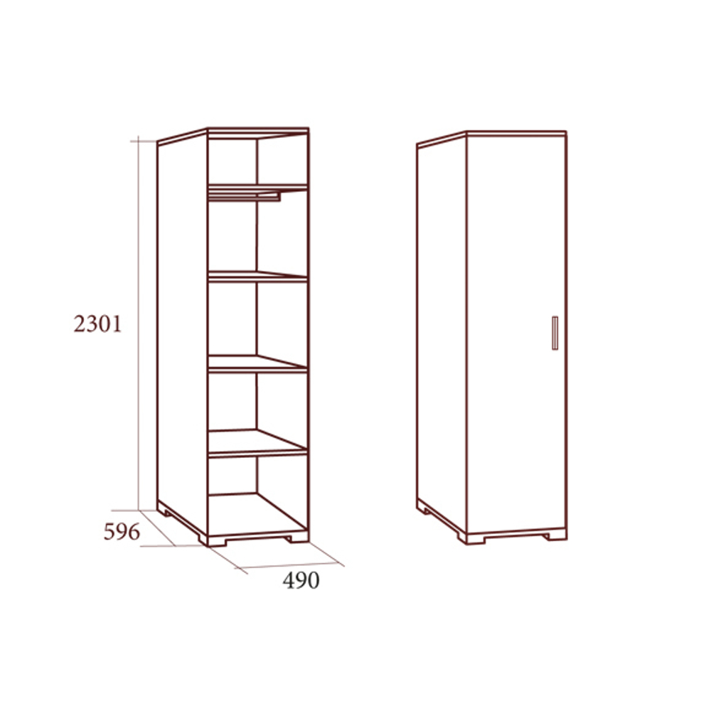 КАНАЛЕТТО Спальня. Шкаф 1-дверный
