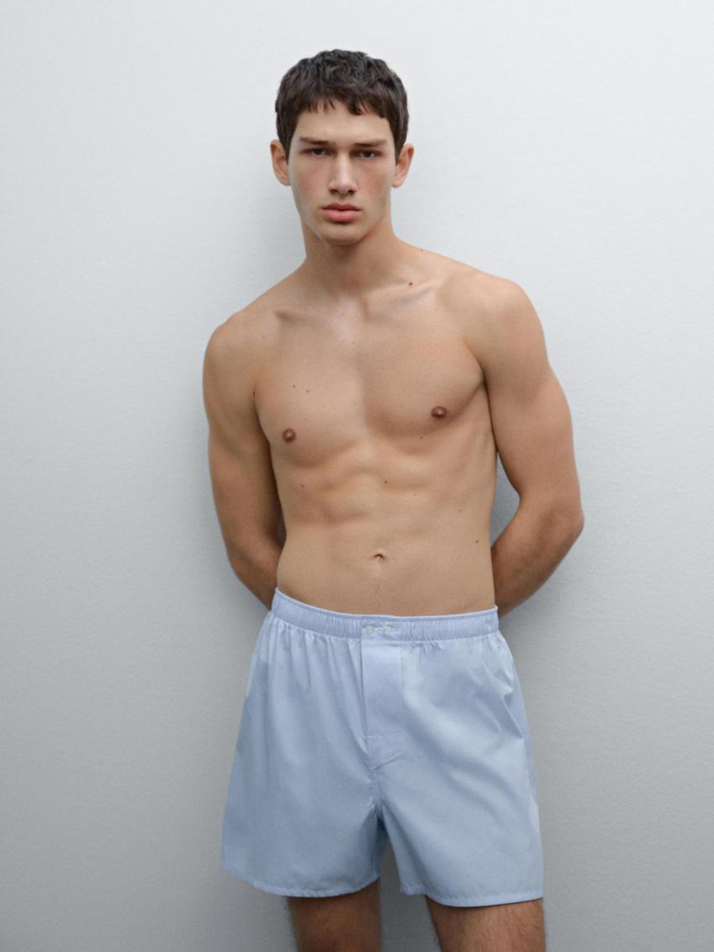 Massimo Dutti Мини-боксеры в клетку виши, небесно-голубой