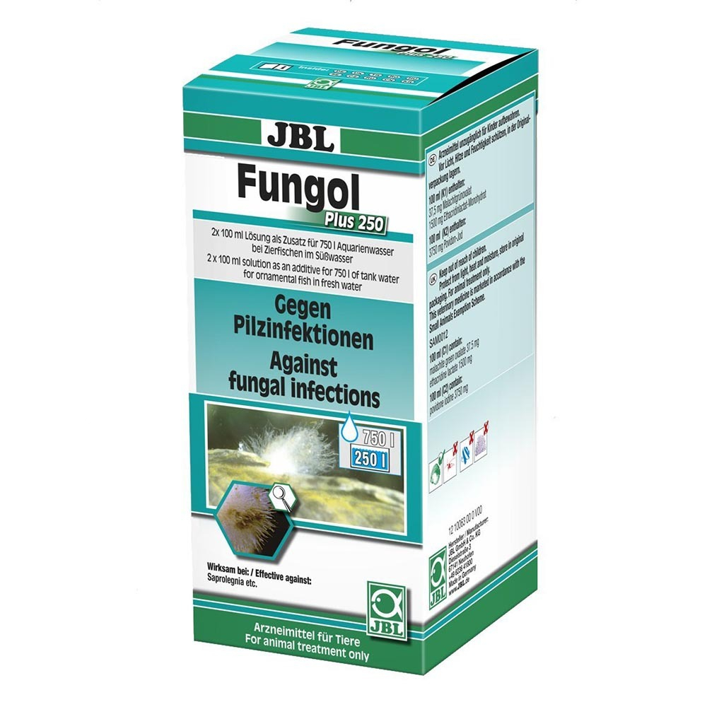 JBL Fungol Plus 250 - лекарство против грибковых заболеваний и поражения грибком икры (200 мл на 750 л воды)