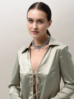 Чокер "Delicacy Shine" cotton pearl Dark Grey