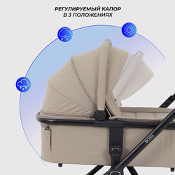 Детская коляска Rant Moss 3 в 1 с автокреслом Rant Cruise Black Beige