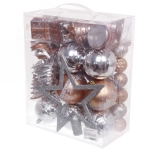 Набор елочных украшений «Зимний калейдоскоп» (в наборе 53 шт), Шампань/Серебро