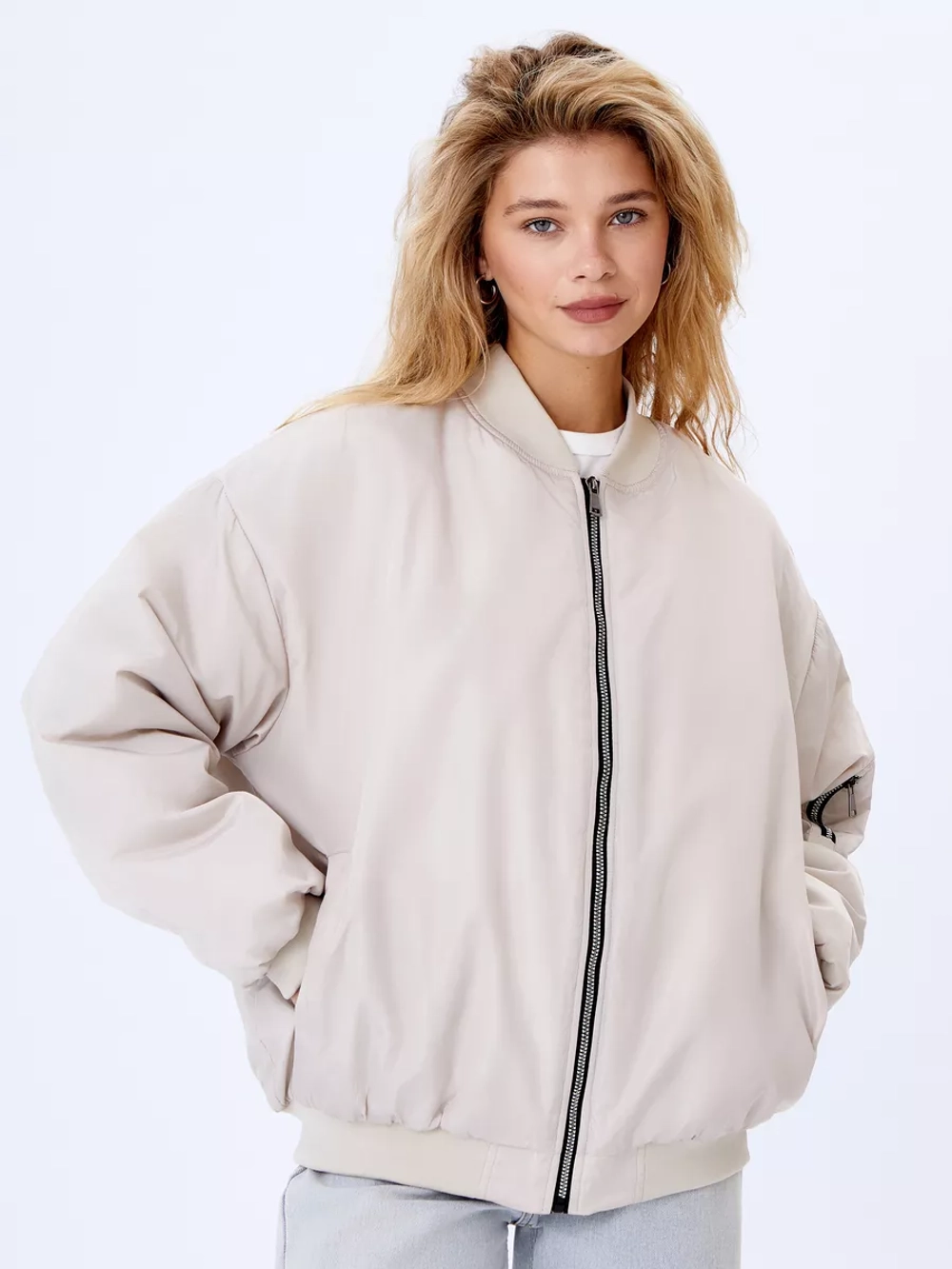 Бомбер оверсайз утепленный куртка осень