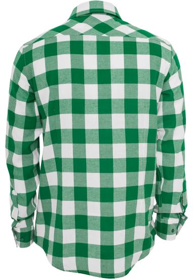 Рубашка URBAN CLASSICS Checked Flanell Shirt (White/Green)