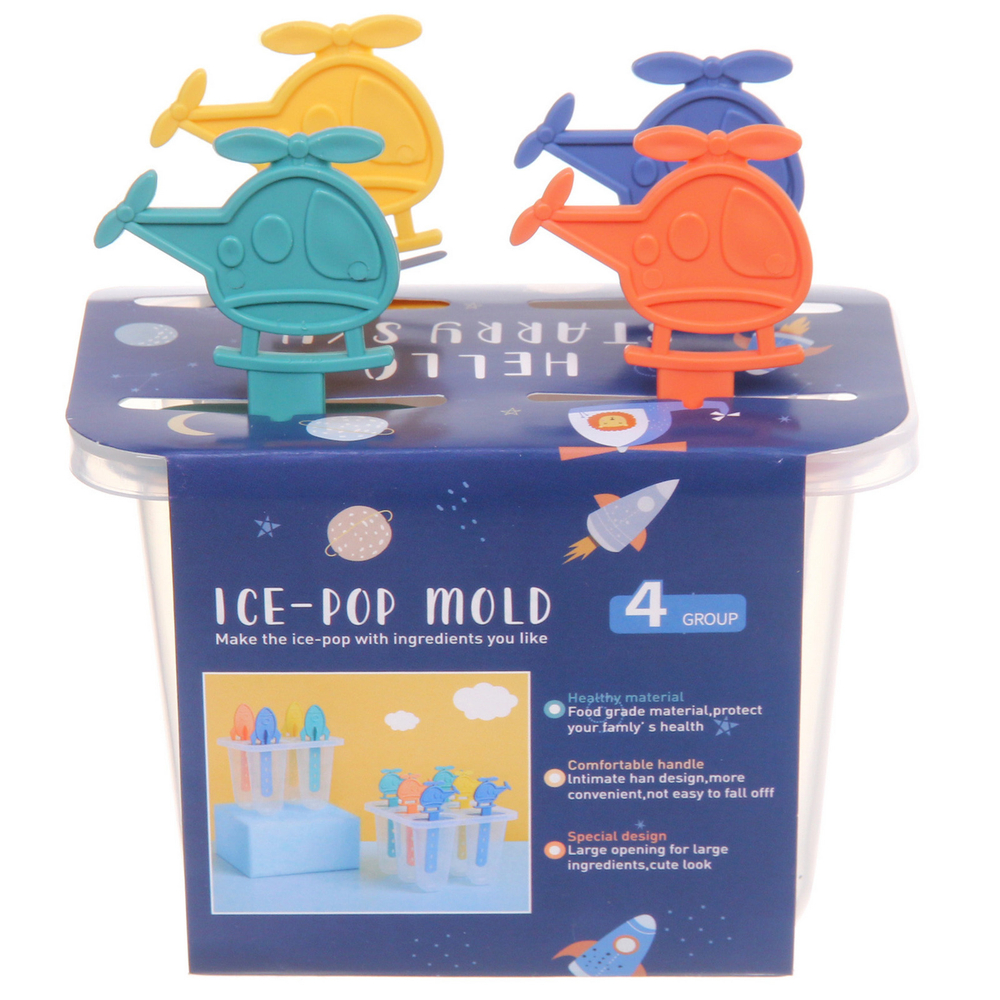 Форма для приготовления мороженого «Вертолет» 4шт 8*12,5*14см
