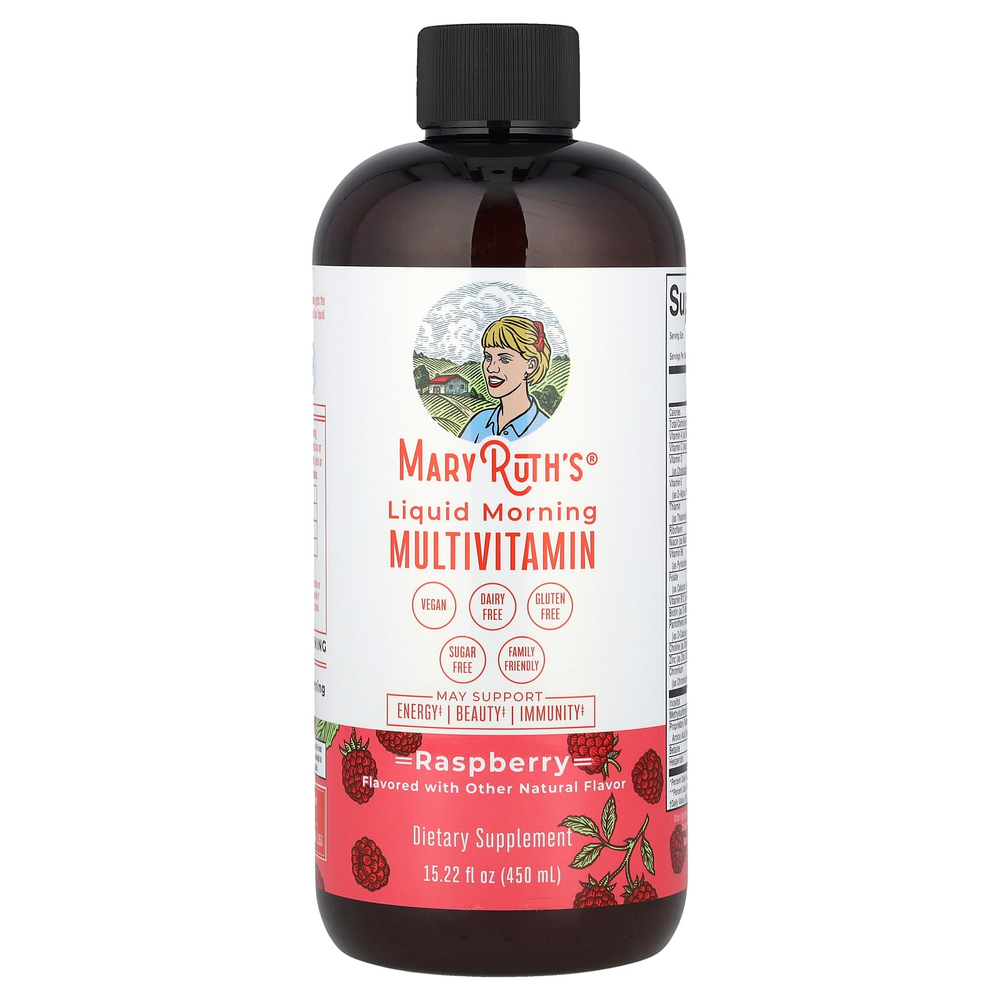 MaryRuth's, Жидкий утренний мультивитамин, малина, 450 мл (15,22 жидк. унц.)